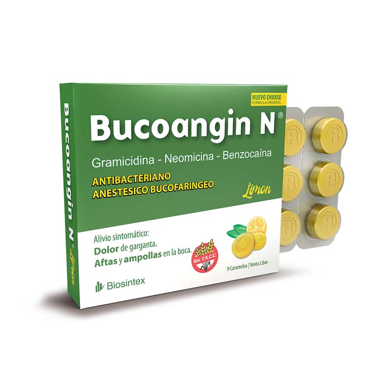 BUCOANGIN N CARAMELOS ANTIBIOTICOS  limón caram.x 9