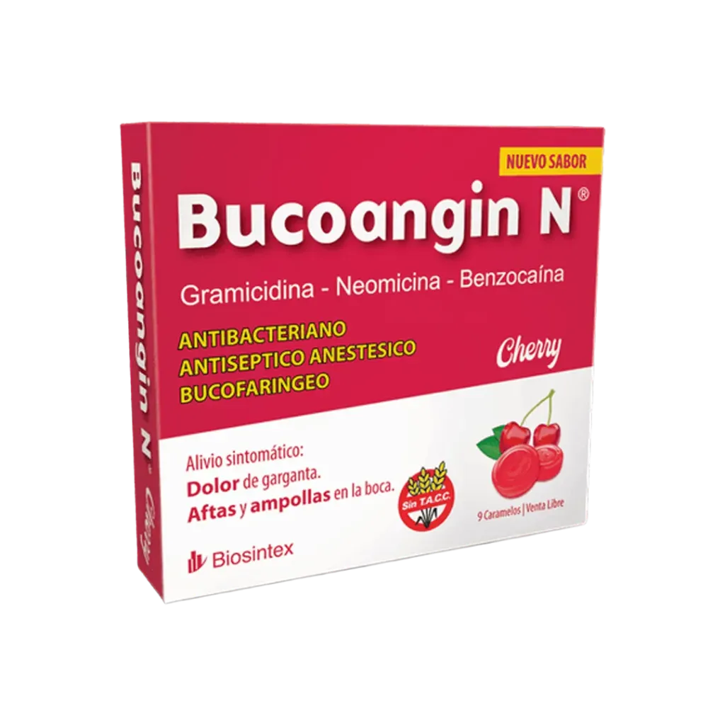 [57192] BUCOANGIN N CARAMELOS ANTIBIOTICOS  cherry caram.x 9