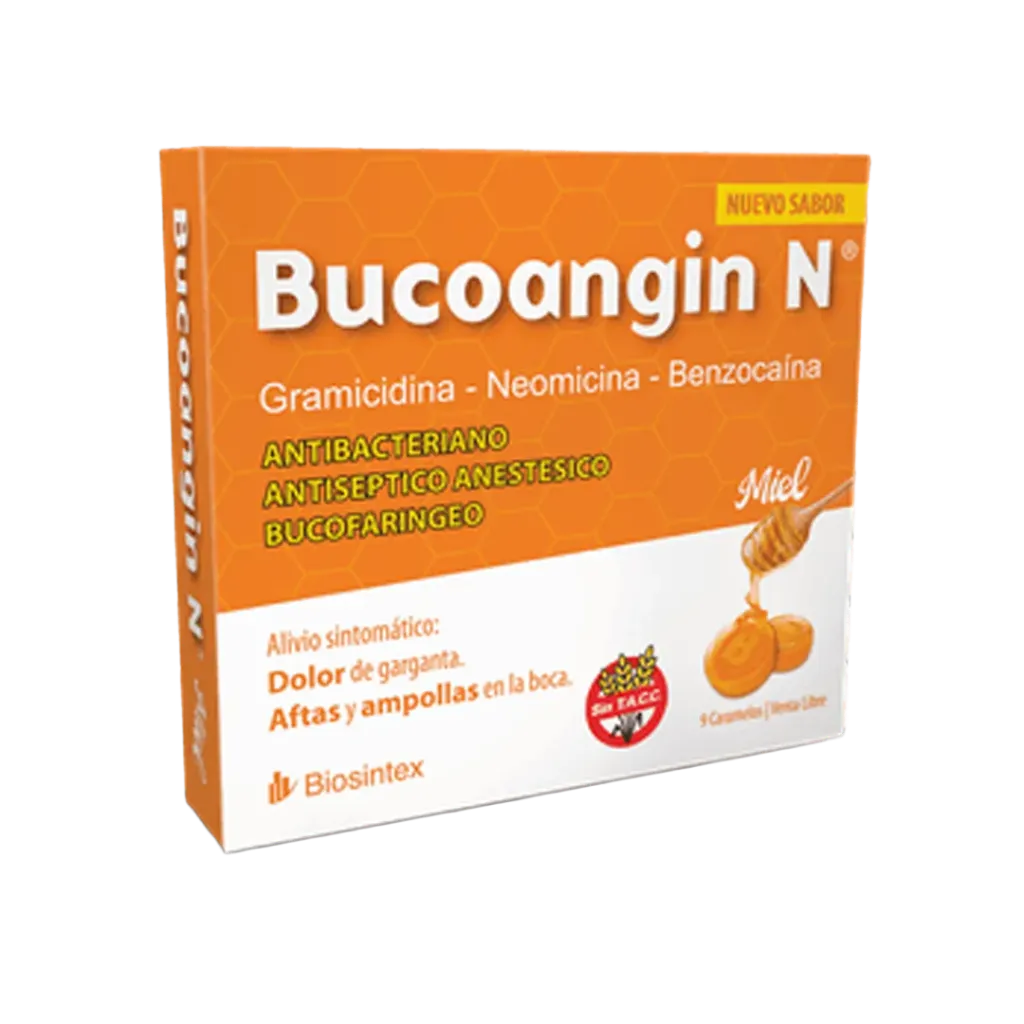 [57193] BUCOANGIN N CARAMELOS ANTIBIOTICOS  miel caram.x 9