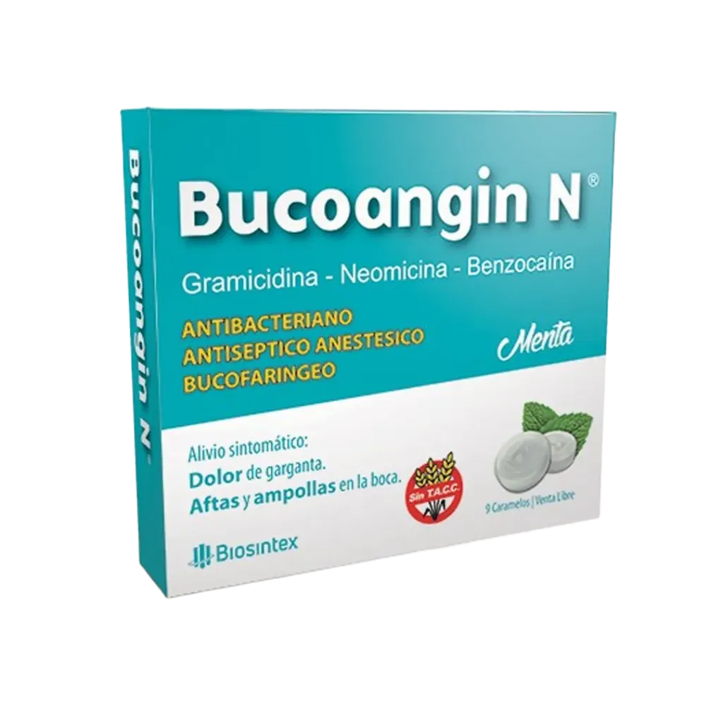 [59321] BUCOANGIN N CARAMELOS ANTIBIOTICOS  menta caram.x 9