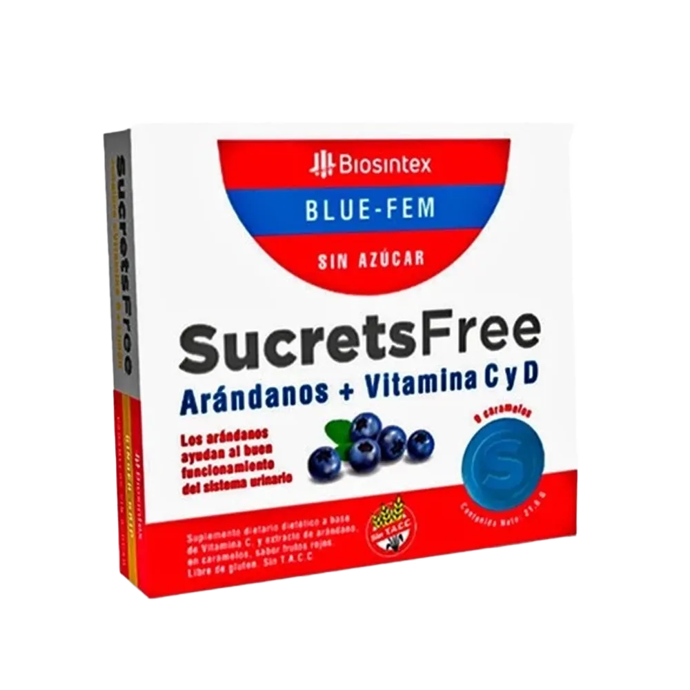 [61318] SUCRETS FREE  blue fem caram. x 9