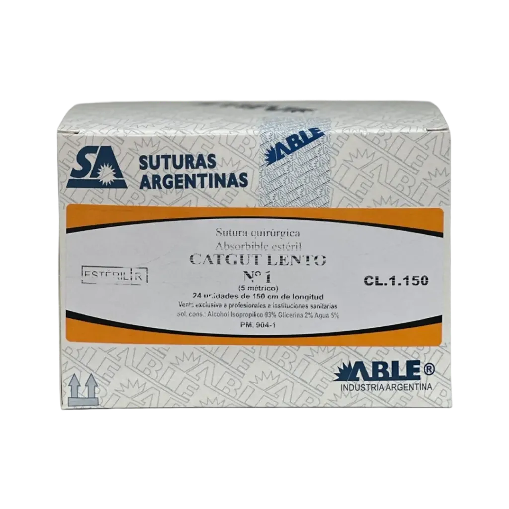 SUT.ABLE CATGUT CROMICO 1 S/A 150 cm LENTO (CL1150)