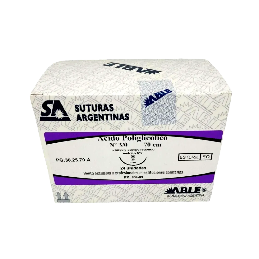 [F19000163] SUT.ABLE ACIDO POLIGLICOLICO 3/0 70cm C/A 1/2 25mm VICRYL ( PG.30.25.70.A )