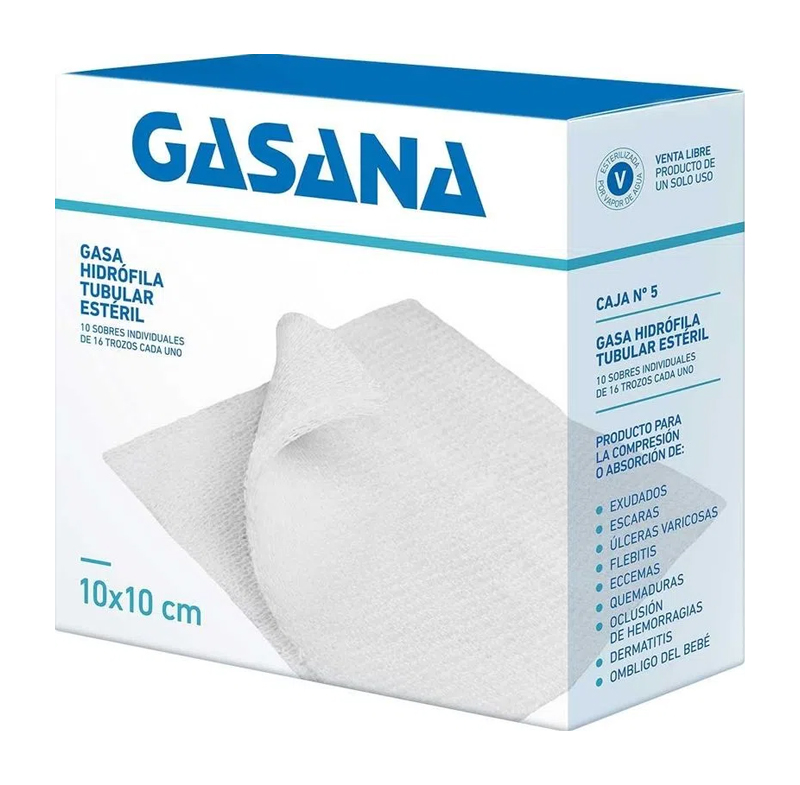 [F14000473] GASA HIDROF.TUBU. EST.10 X10X 100 SOBRES( DISPLAY) GASANA