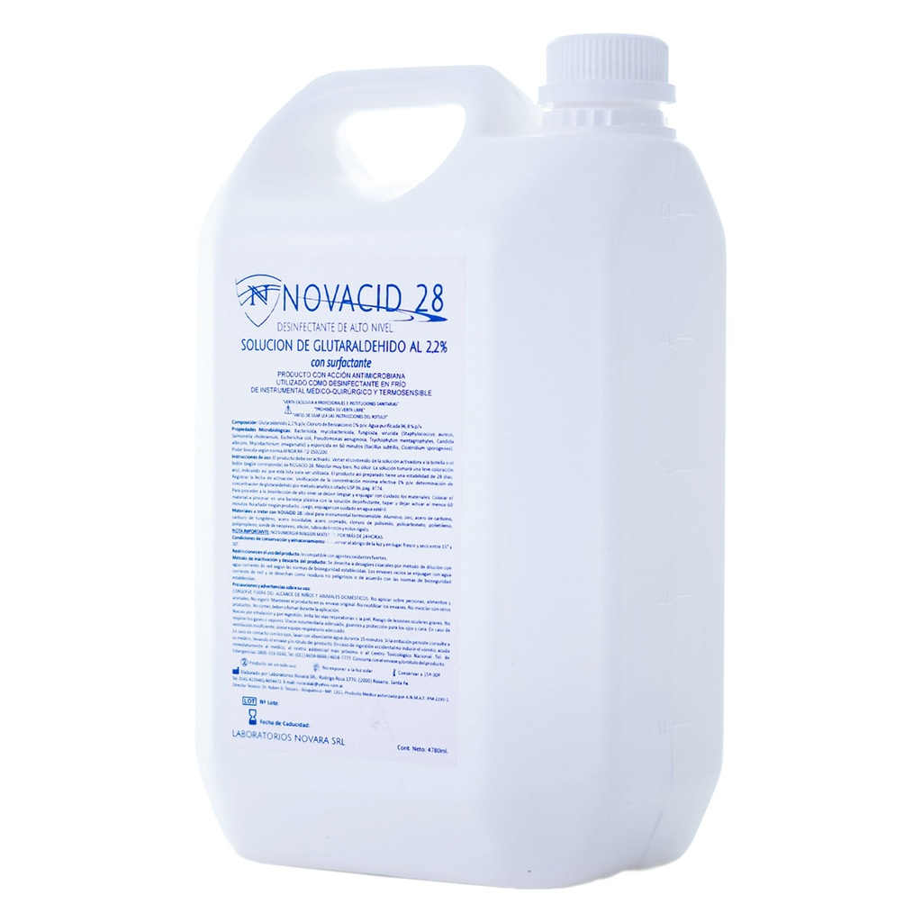 PREVENSIDA C/SURFACTANTE 5LT GLUTARALD. 2,2% NOVARA 28 DIAS