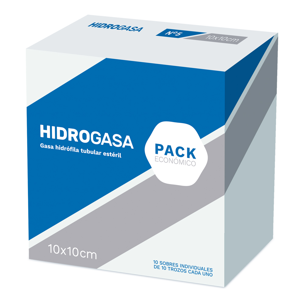 [F14000716] GASA EST.CJ Nº5 PACK ECON.10Sob de10 trozos10x10cm HIDROGASA (2710)