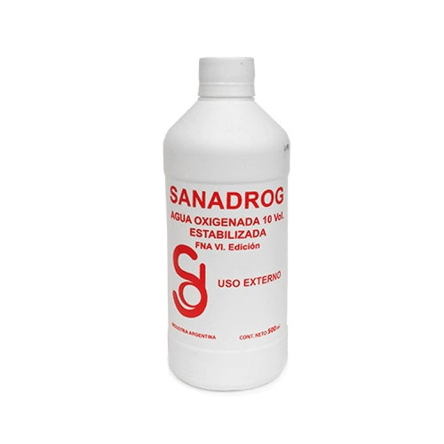 AGUA OXIGENADA 10 VOL  x  500ml SANADROG