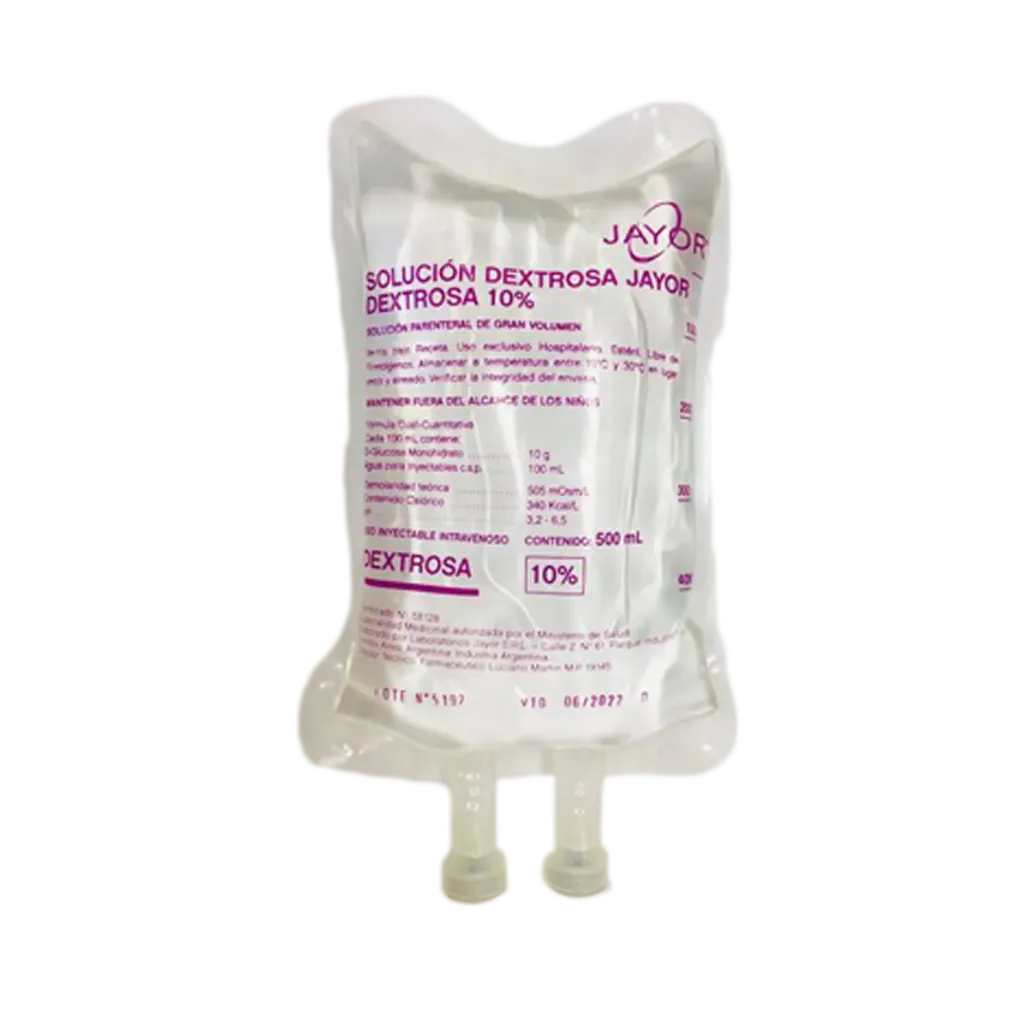 [F08025060] SOLUCION DEXTROSA 10% 500ml Caja x 24 JAYOR