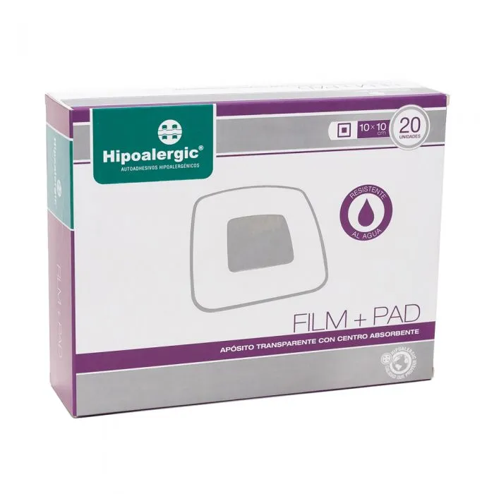 [F14000758] APOSITO TRANSP. FILM + PAD 10x10cm x 20 HIPOALERGIC