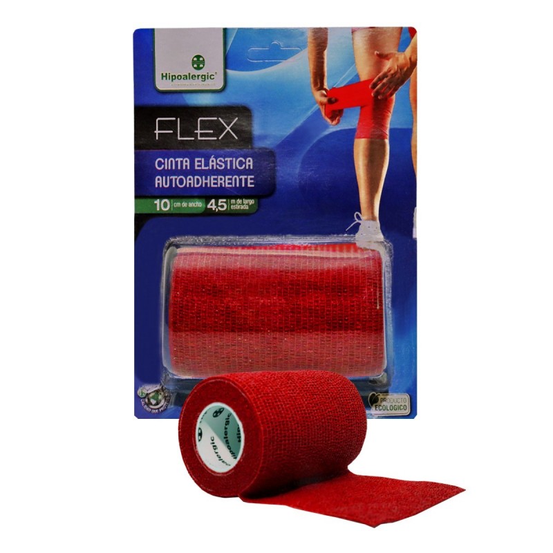 [F14000769] VENDA COHESIVA FLEX 10X4.5 HIPOALERGIC BLISTER ROJO