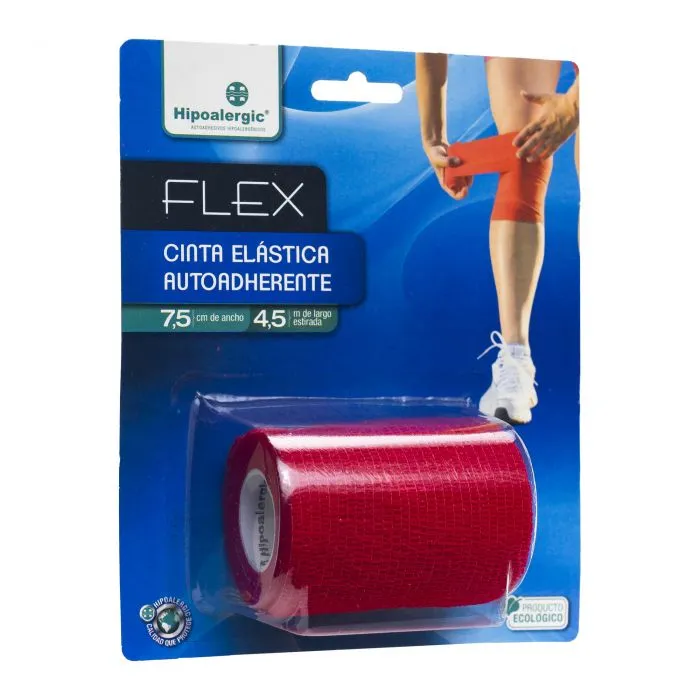 VENDA COHESIVA FLEX 7.5 X 4.5 HIPOALERGIC BLISTER ROJO