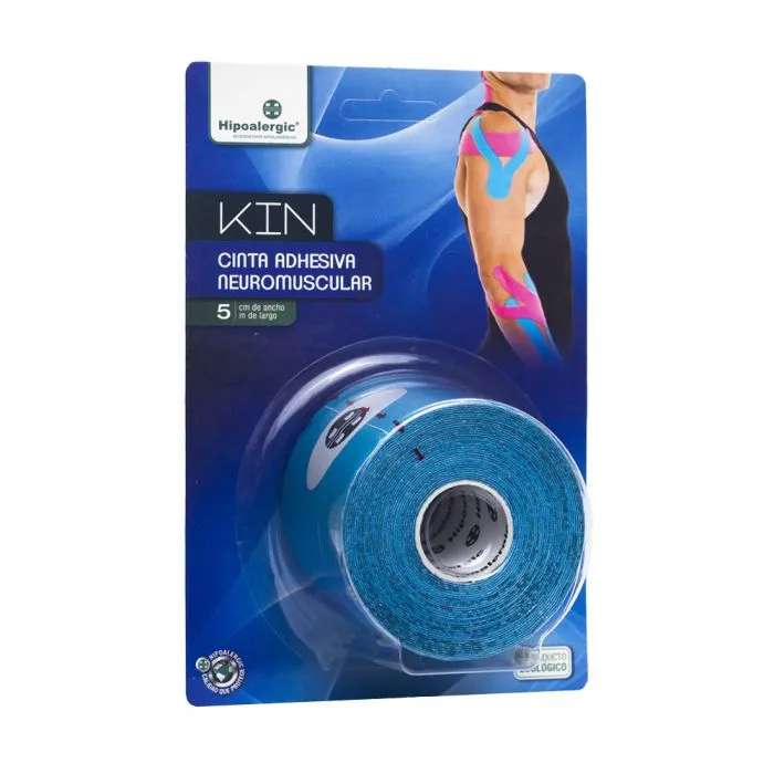 CINTA ADHES. NEUROMUSCULAR  KIN 5CM X 5 MT. AZUL HIPOALERGIC BLISTER