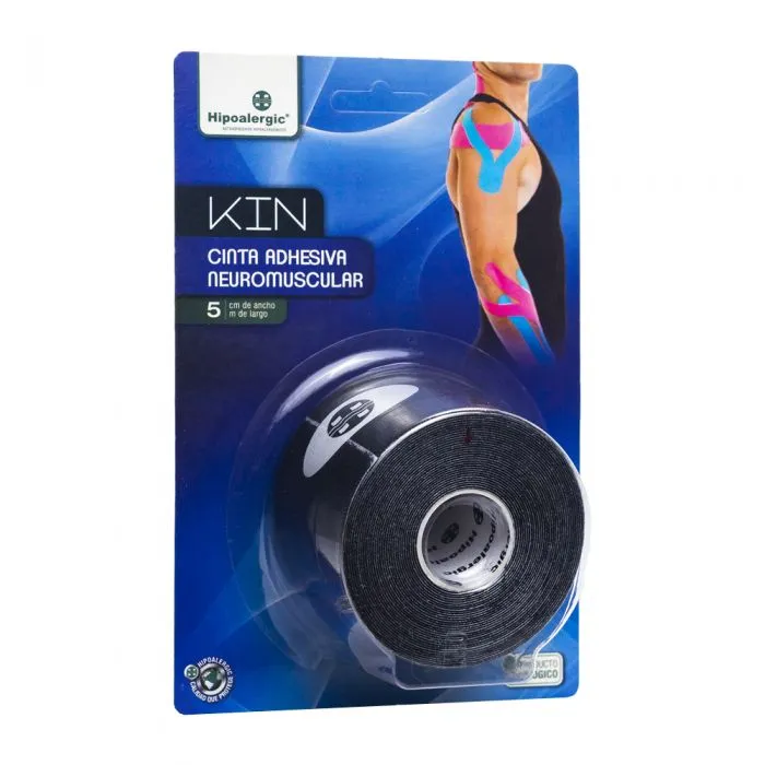 CINTA ADHES. NEUROMUSCULAR  KIN 5CM X 5 MT. NEGRO HIPOALERGIC BLISTER