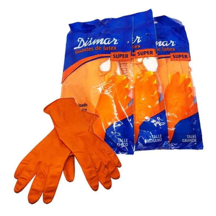 GUANTES DOMESTICOS LATEX CHICO DISMAR
