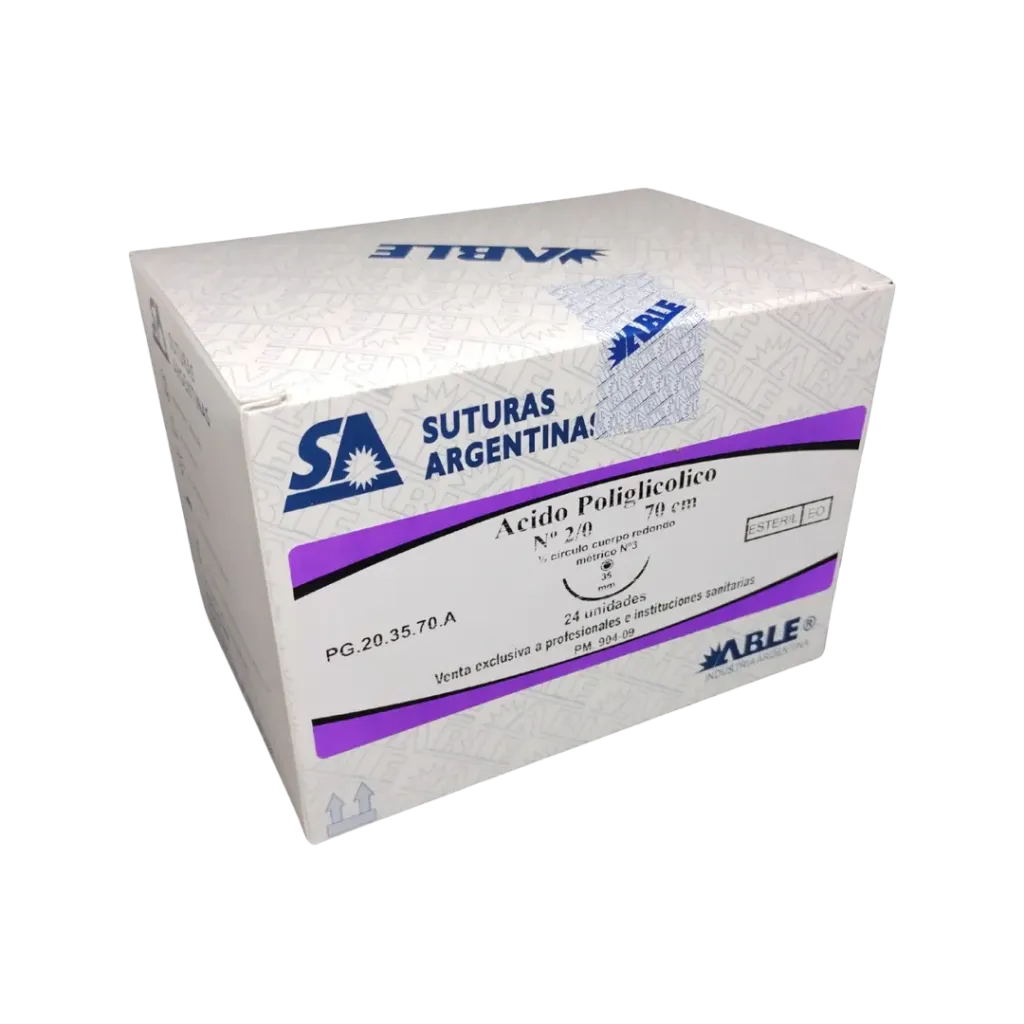 SUT.ABLE ACIDO POLIGLICOLICO 2/0 70cm C/A 1/2 25mm VICRYL
