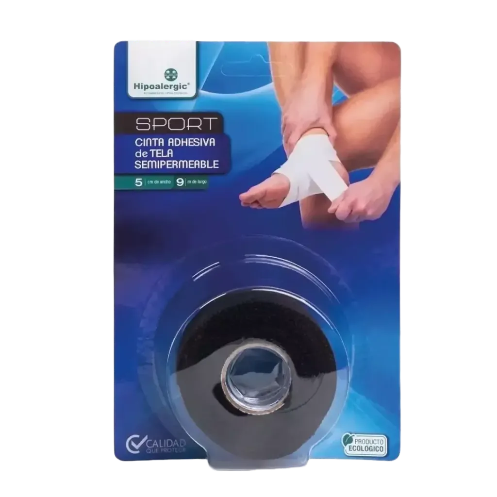 [F14000974] VENDA DEPORTIVA 5CM X 9M SPORT NEGRO BLISTER HIPOALERGIC