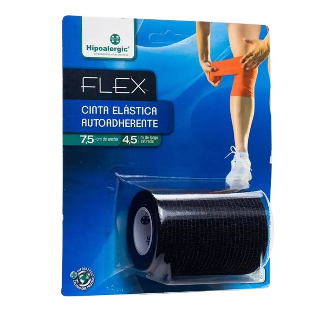 [F14000981] VENDA COHESIVA FLEX 10X4.5 HIPOALERGIC ROLLO NEGRO