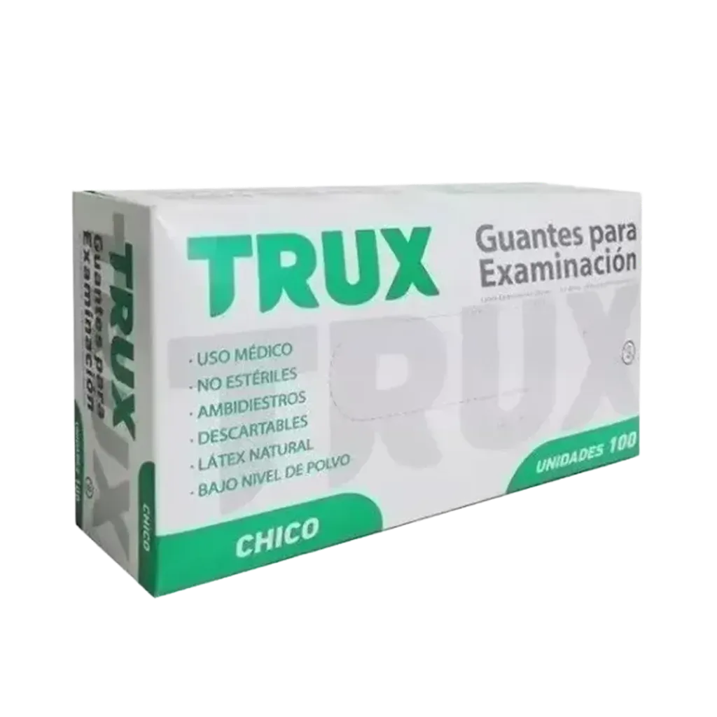 [F01025234] GUANTES P/EXAMEN MEDICO LATEX X 100 CHICO TRUX