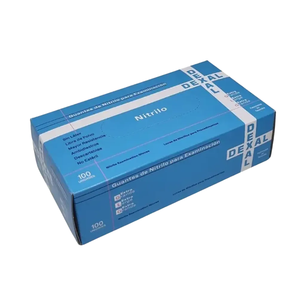 [F01025243] GUANTES EXAMEN NITRILO X 100 S S/POLVO AZUL DEXAL