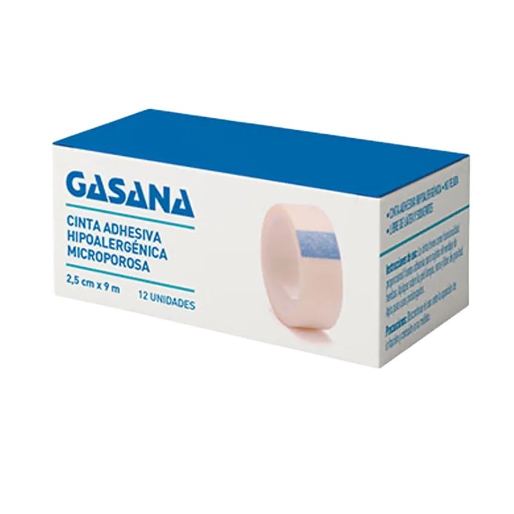[F14001019] TELA ADHES. HIPOALERG. 2,50cm x 9m x 12U S/RAC GASANA (8125)