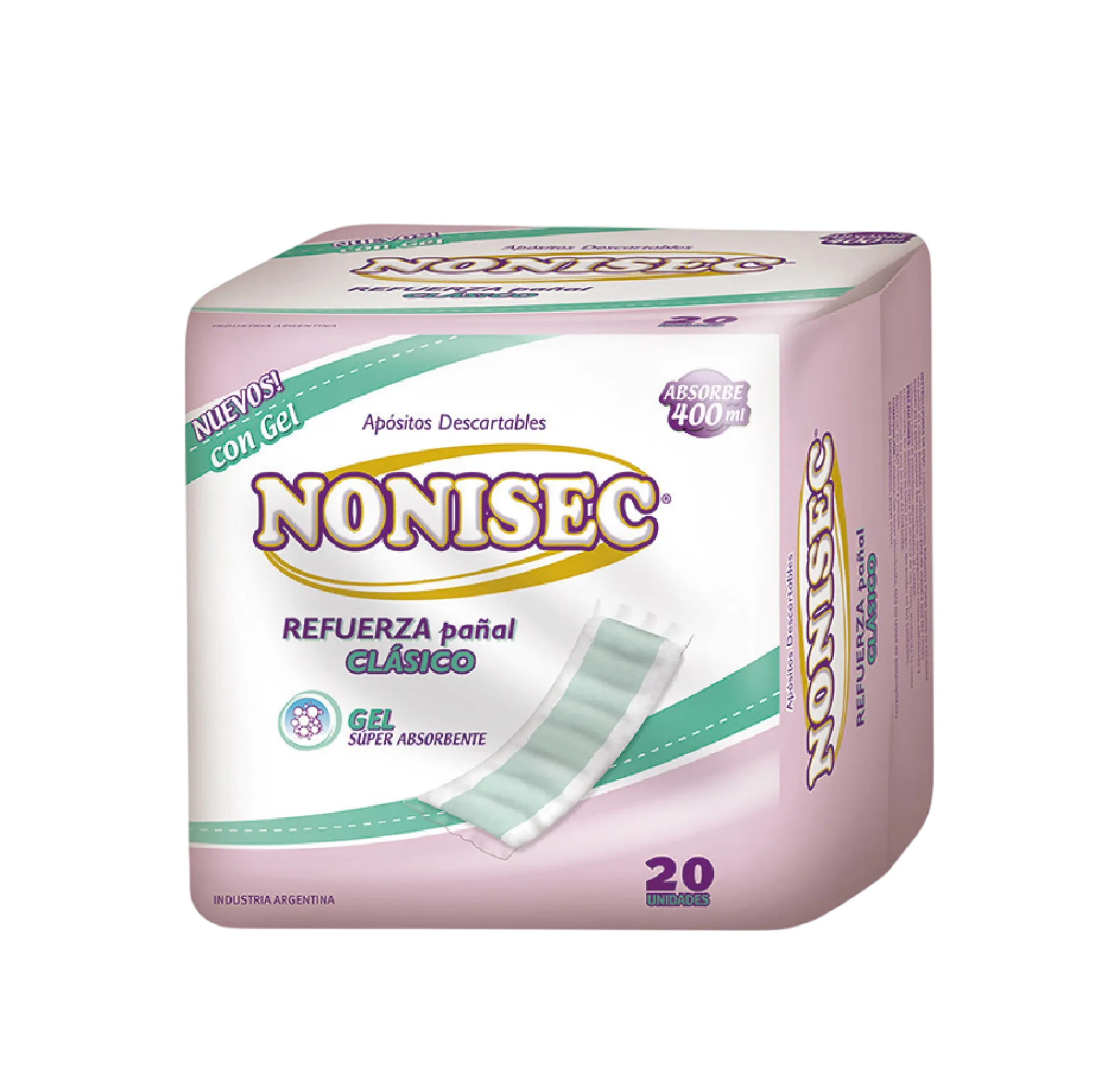 [F04027302] REFUERZA PAÑAL ADULTO CLASICO C/GEL X 20 Unid NONISEC (11134)