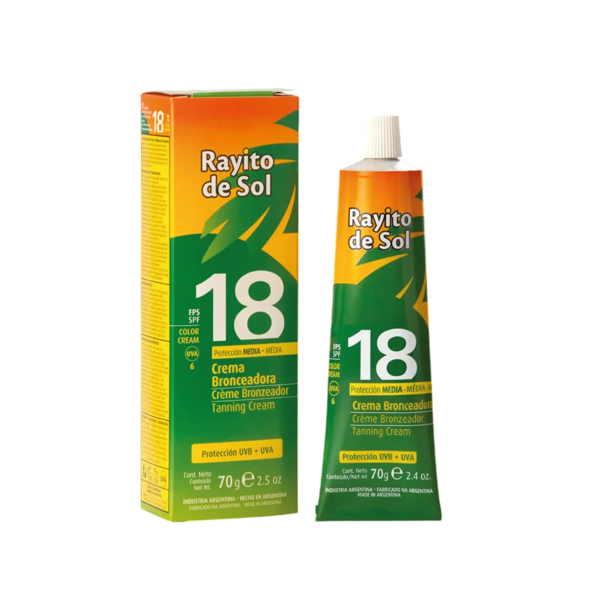 [F04021778] RAYITO DE SOL CREMA BRONCEADORA FPS 18 X 70 GR(10107)