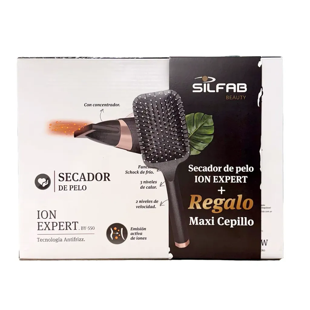 [F04028608] COMBO BEAUTY 10 (Secador BY-550 +Cepillo obsequio) SILFAB