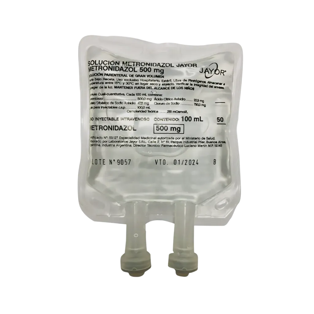 [F08025406] METRONIDAZOL INY 500 MG X 100 ML. JAYOR