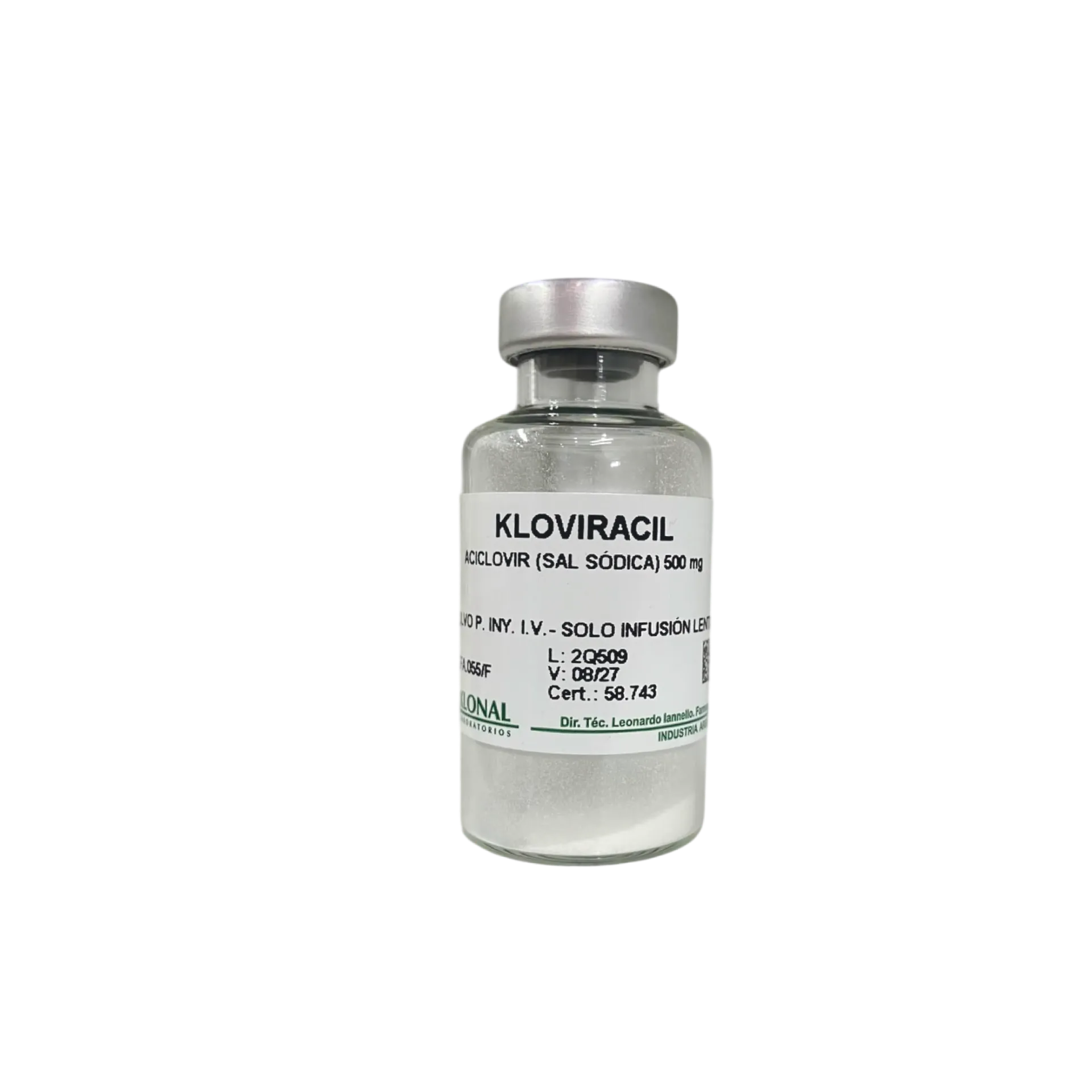 [F08025230] ACICLOVIR 500 MG FCO AMP KLONAL
