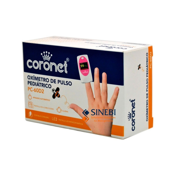 OXIMETRO DE PULSO PEDIATRICO CON CURVA CORONET OLED (ROSA PC-60D2) C/PILA