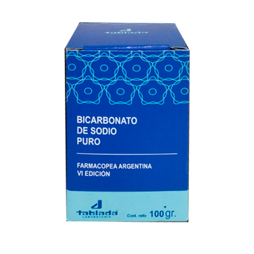 BICARBONATO DE SODIO x 100grs en CAJA TABLADA