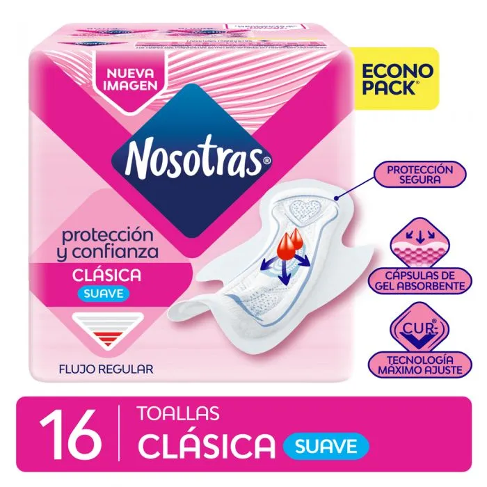 TOALLAS NOSOTRAS CLASICA CUR V C/CALE X 16 (110129)(010065)