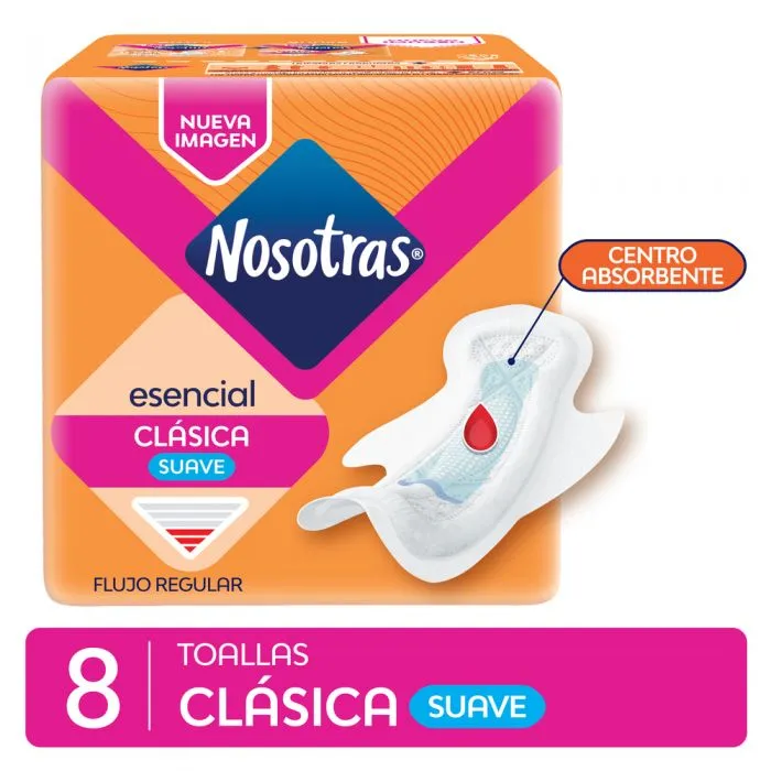 TOALLAS NOSOTRAS CLASICA ESENCIAL BOB C/CALE X 8 (110187)(013085)