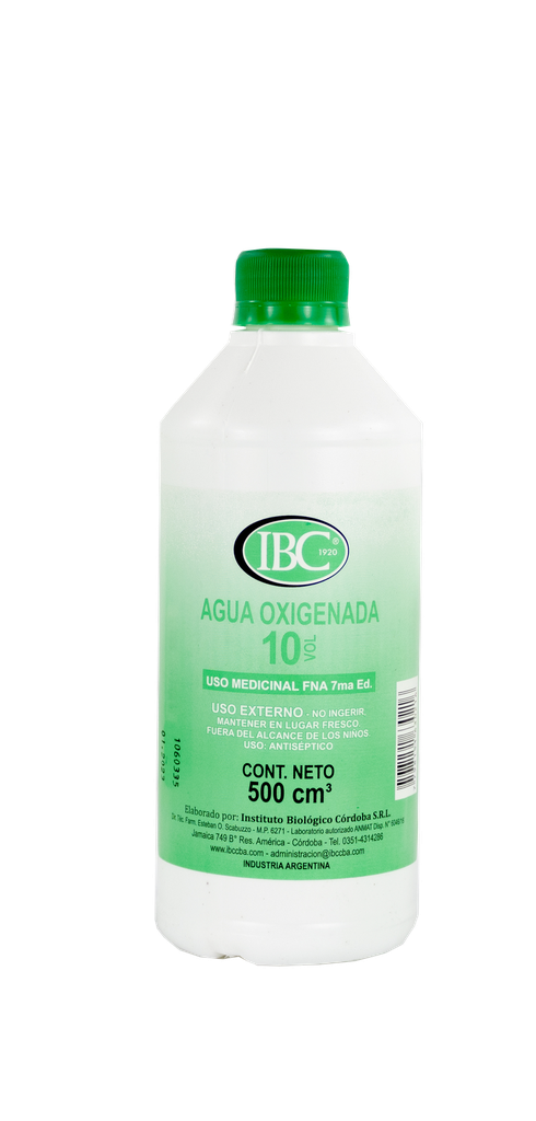 [F03023114] AGUA OXIGENADA 10 VOL  x  500ml IBC