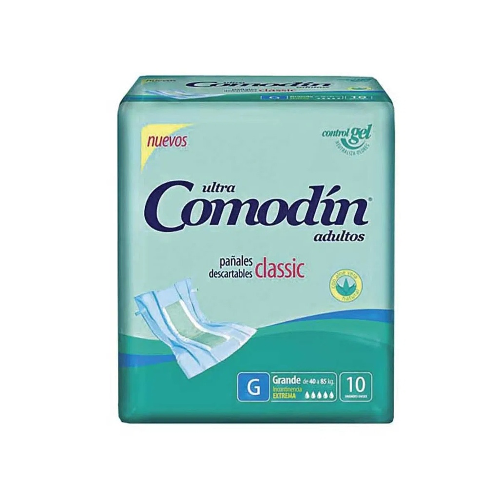 [F04025922] PAÑAL ADULTO RECTO  G  x 10 COMODIN (CLASSIC) (40 a 85 kg) (111131)