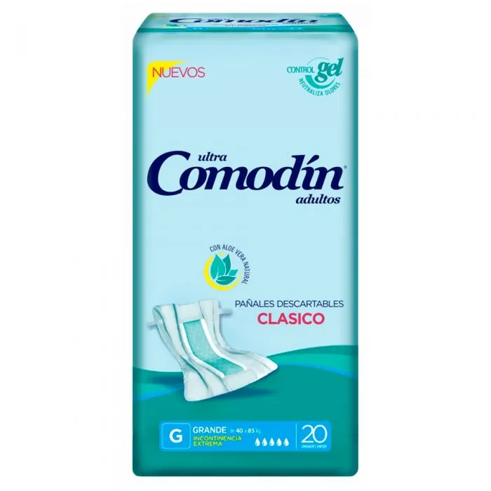 [F04025923] PAÑAL ADULTO RECTO  G  x 20 COMODIN (CLASSIC) (40 a 85 kg) (111132)