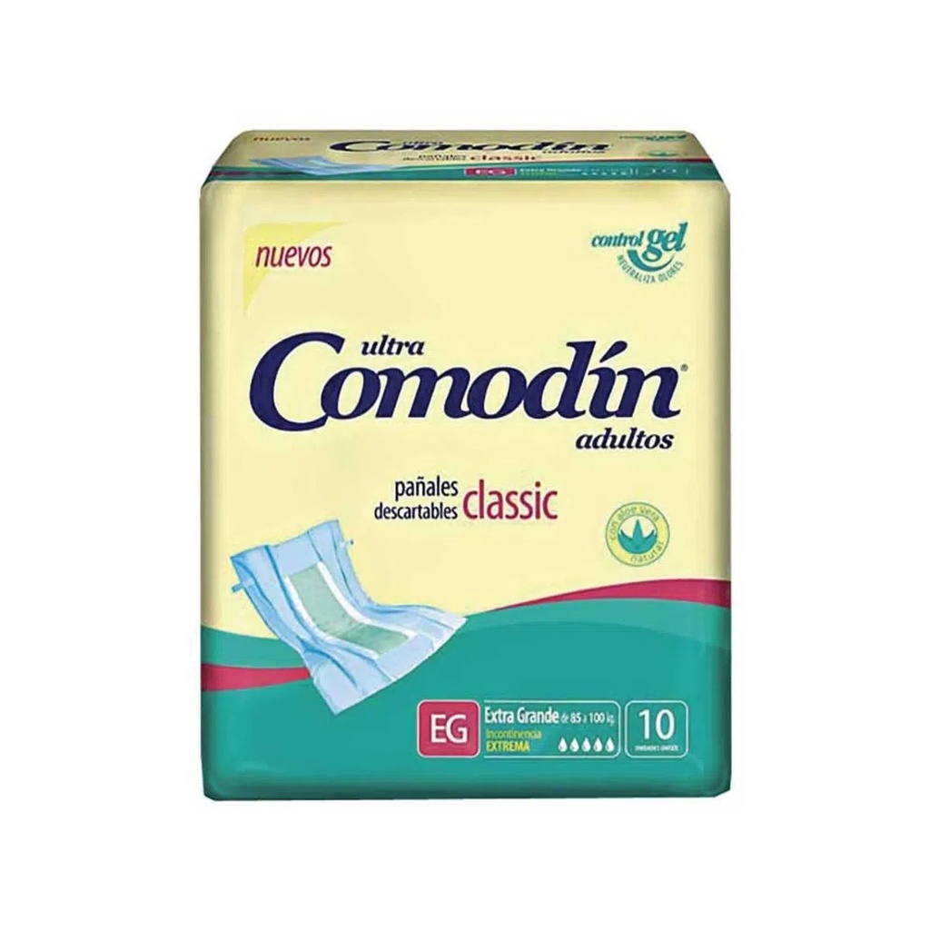 [F04025924] PAÑAL ADULTO RECTO XG  x 10 COMODIN (CLASSIC) (85 a 105 k) (111141)