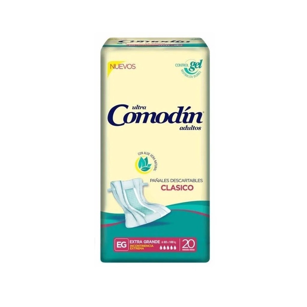 [F04025925] PAÑAL ADULTO RECTO XG  x 20 COMODIN (CLASSIC) (85 a 105 k) (111142)