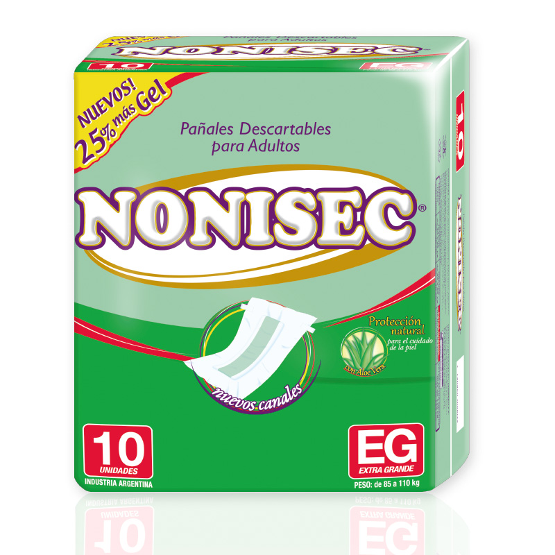 [F04025935] PAÑAL ADULTO RECTO XG  x 10 NONISEC (85 a 105 kg)(11136)