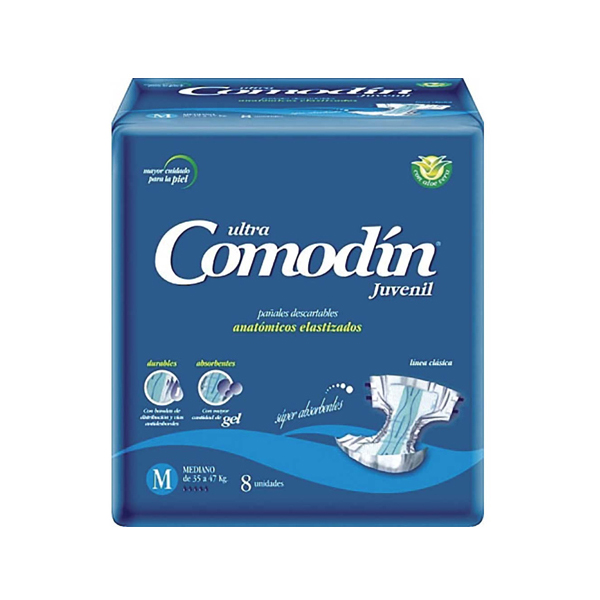[F04026231] PAÑAL ADULTO JUVENIL ANATOMICO MEDIANO x 8 COMODIN
