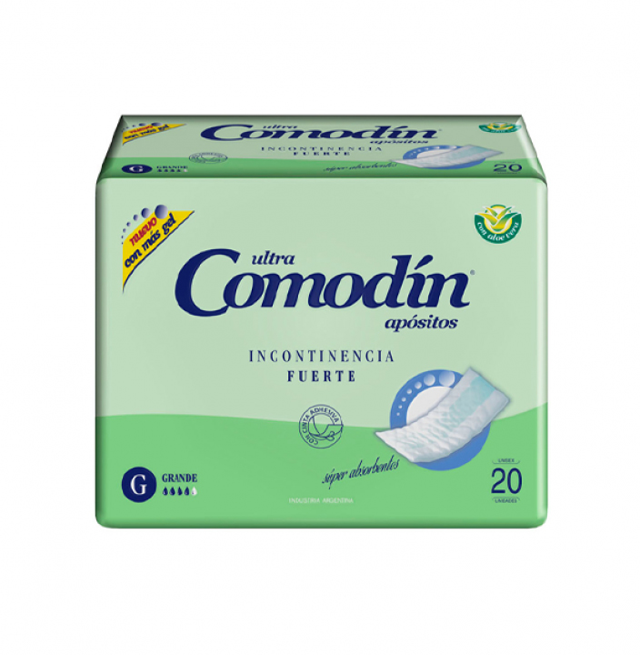 APOSITO P/ INCONTINENCIA FUERTE GRANDE x 20  COMODIN (con
