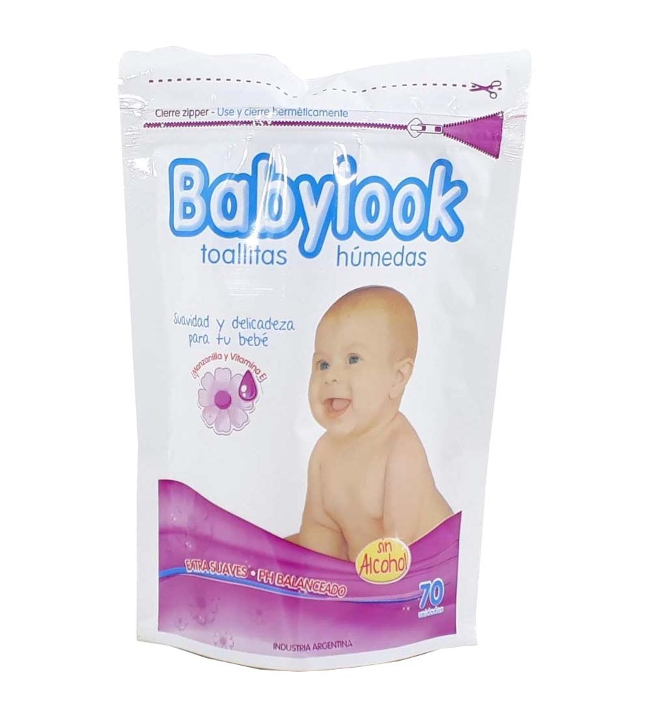[F04026960] TOALLAS HUMEDAS BABYLOOK DOYPACK x 70 C/MANZAN.Y VIT.E (21510)