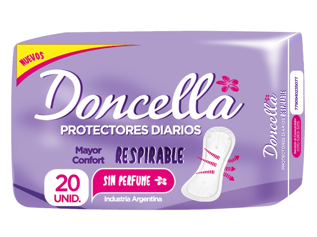 [F04026090] PROTECTOR DIARIO DONCELLA RESPIRABLES S/DES.x20 (23400) VIOL