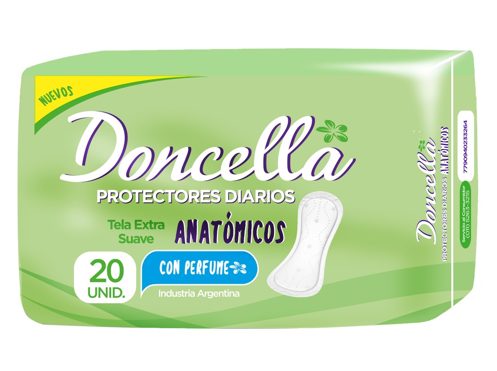 [F04026084] PROTECTOR DIARIO DONCELLA ANATOMICOS C/DES.x20 (23502) VERDE