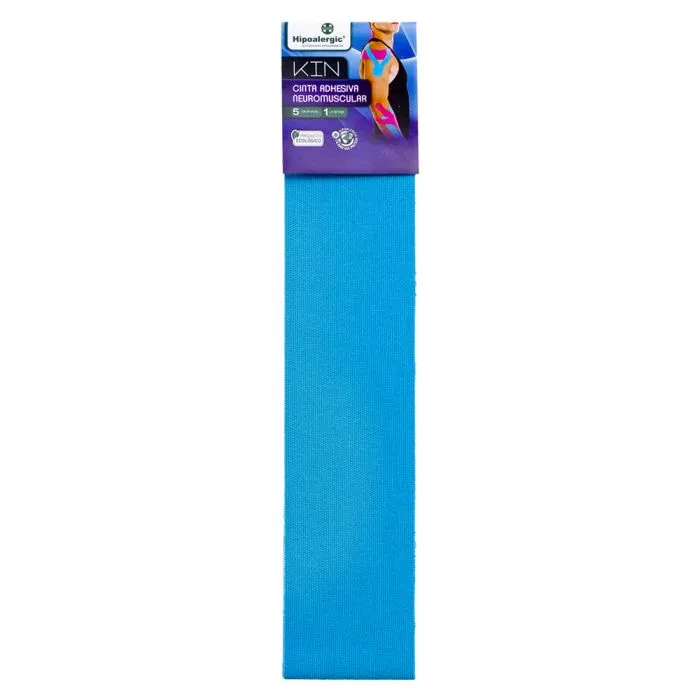 [F10024308] CINTA ADHES. NEUROMUSCULAR  TIRA IND. 5CM X 1 KIN AZUL HIPOALERGIC
