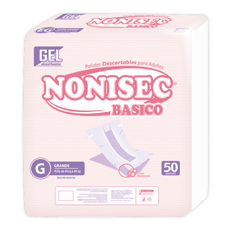 [F04025932] PAÑAL ADULTO BASICO G  x 50 NONISEC (45 a 85kg) (41014)