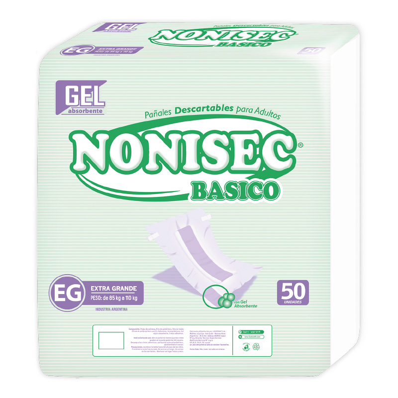 [F04025938] PAÑAL ADULTO BASICO XG  x 50 NONISEC (85 a 110kg) (41015)