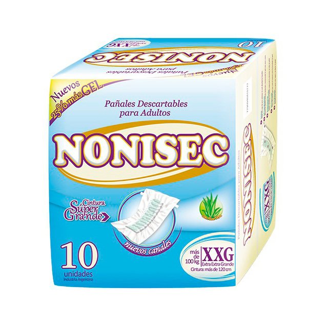 [F04025940] PAÑAL ADULTO RECTO XXG  x 10 NONISEC (+110kg)( 41017