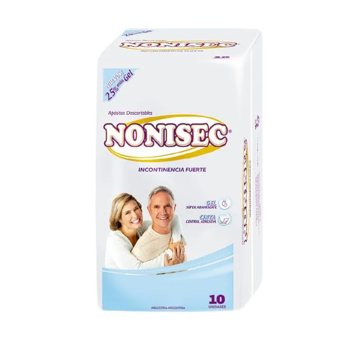 [F04026919] APOSITO P/ INCONTINENCIA FUERTE  C/CINTA CENT.ADHES X 10 NONISEC (51664)