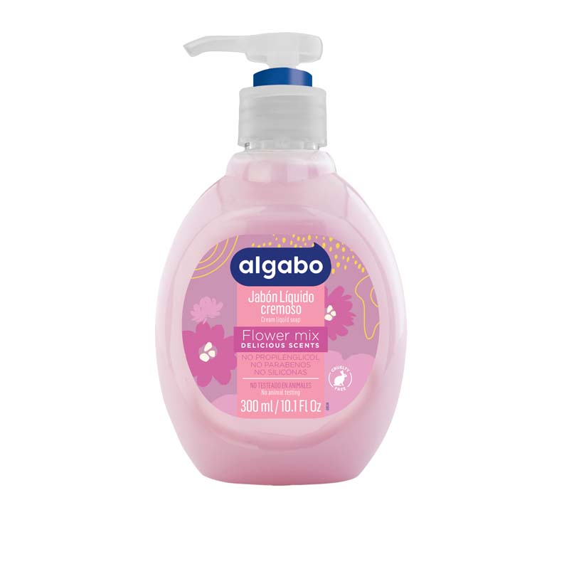 JABON liq c/valvula 300 ml FLOWER MIX (6040898) ALGABO